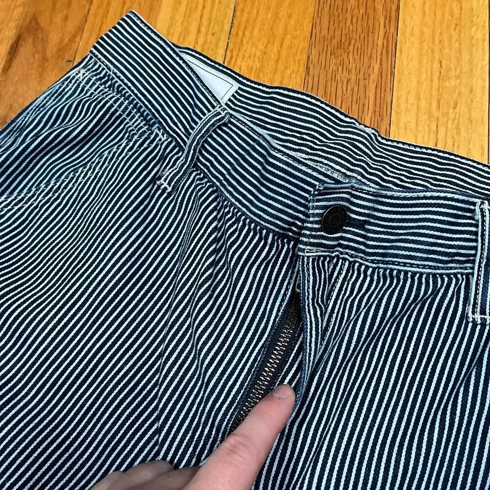 GAP Blue Stripe Double Knee Carpenter Pants‎ Size 31x31 Railroad Hickory